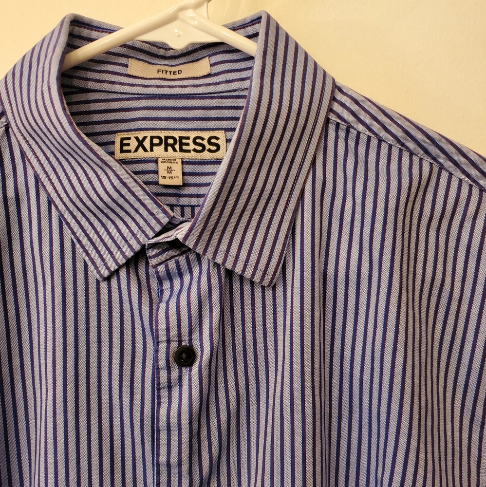 Express Navy Pinstripe Casual Shirt